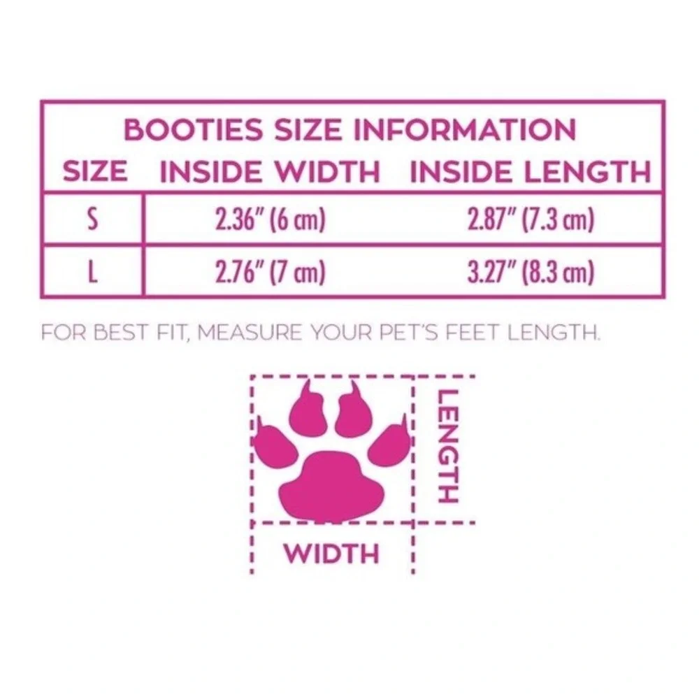 NWT Justice Reflective Booties For Pets Black Silver Dogs Cats Size‎ S